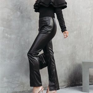 Vici Sandra Faux Leather Split Hem Pants - Black × 1
Large